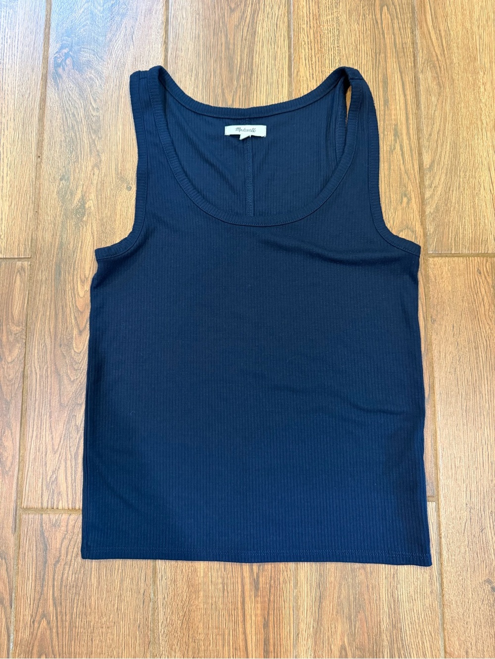 Madewell Women’s Black Ribbed Knit Tank Size M
